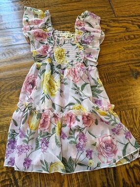 Wild + Free Girls' Pink & Yellow Floral Ruffle Dress